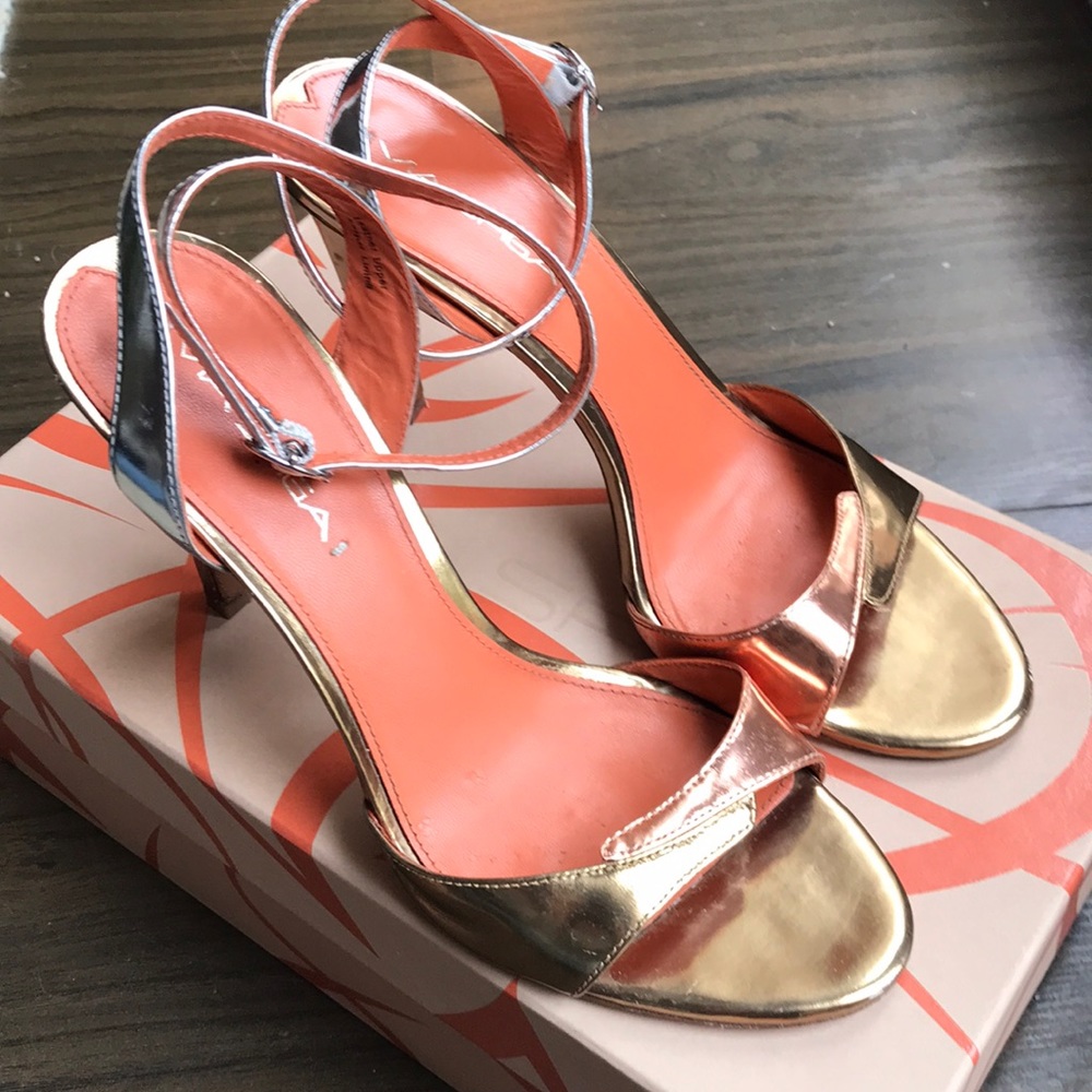 Via Spiga Metallic Leather Heels